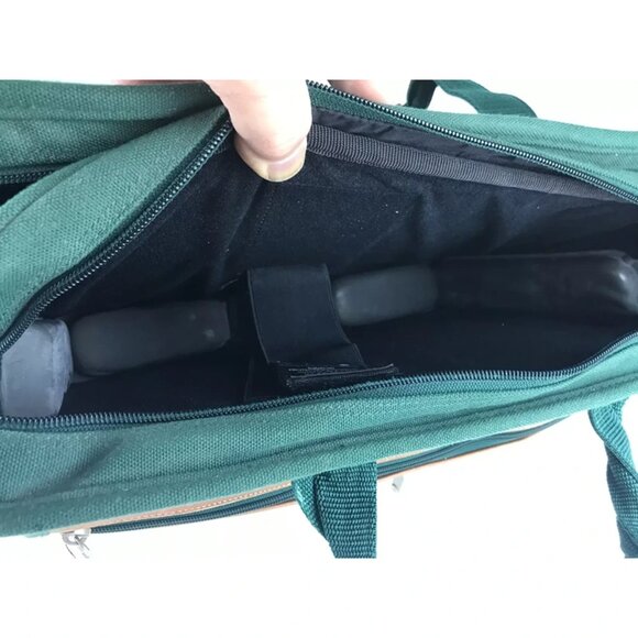 PORT Mens Green Brown Protection System Laptop Sleeve Messenger Bag - Picture 9 of 11